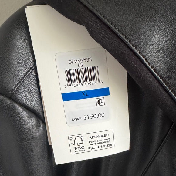 DKNY Black Faux Leather Moto Jacket - Picture 3 of 13